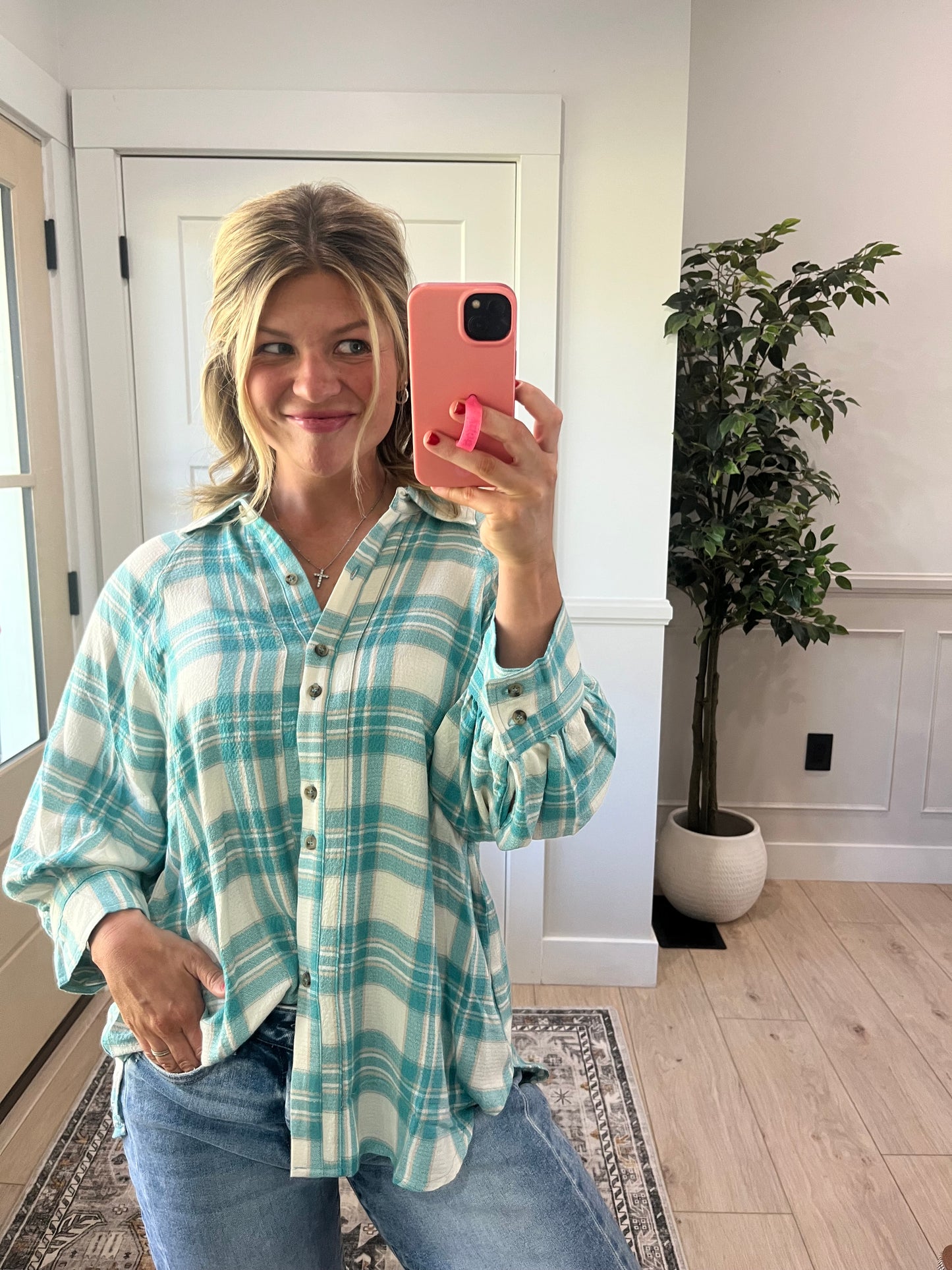 Layla Plaid Shirt - Blue