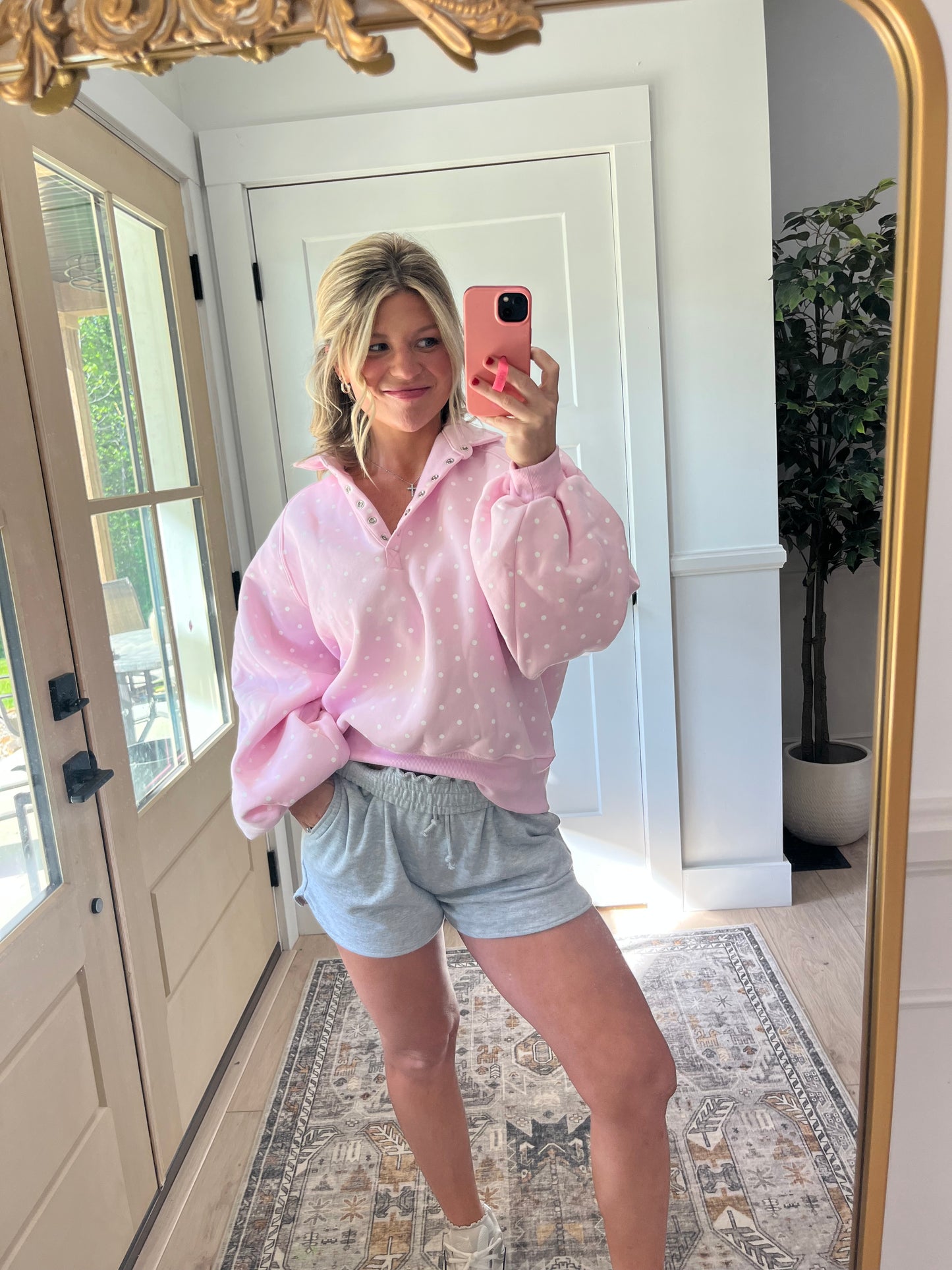 Polka Pullover - Pink