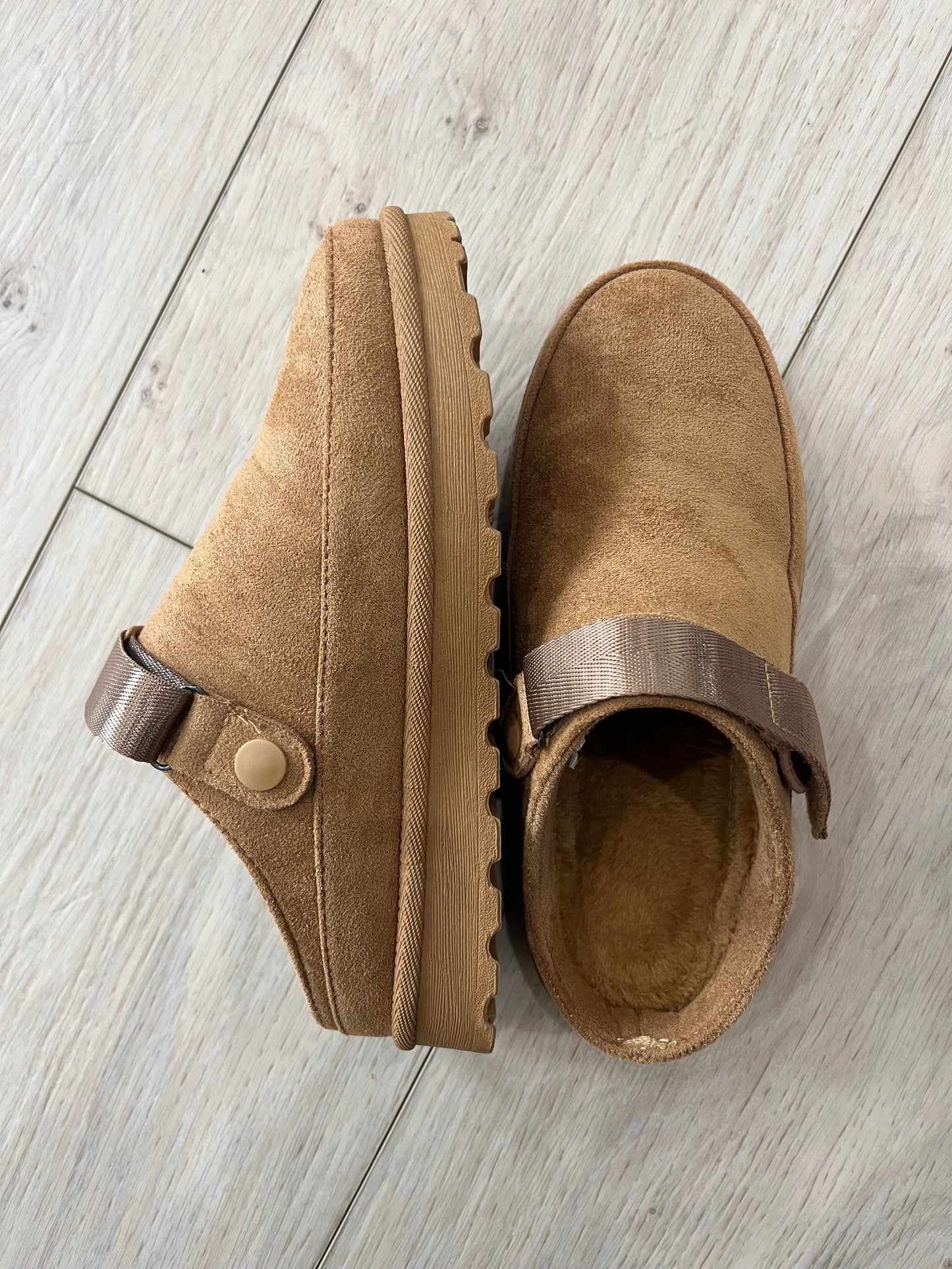 Faux Suede Strappy Clogs