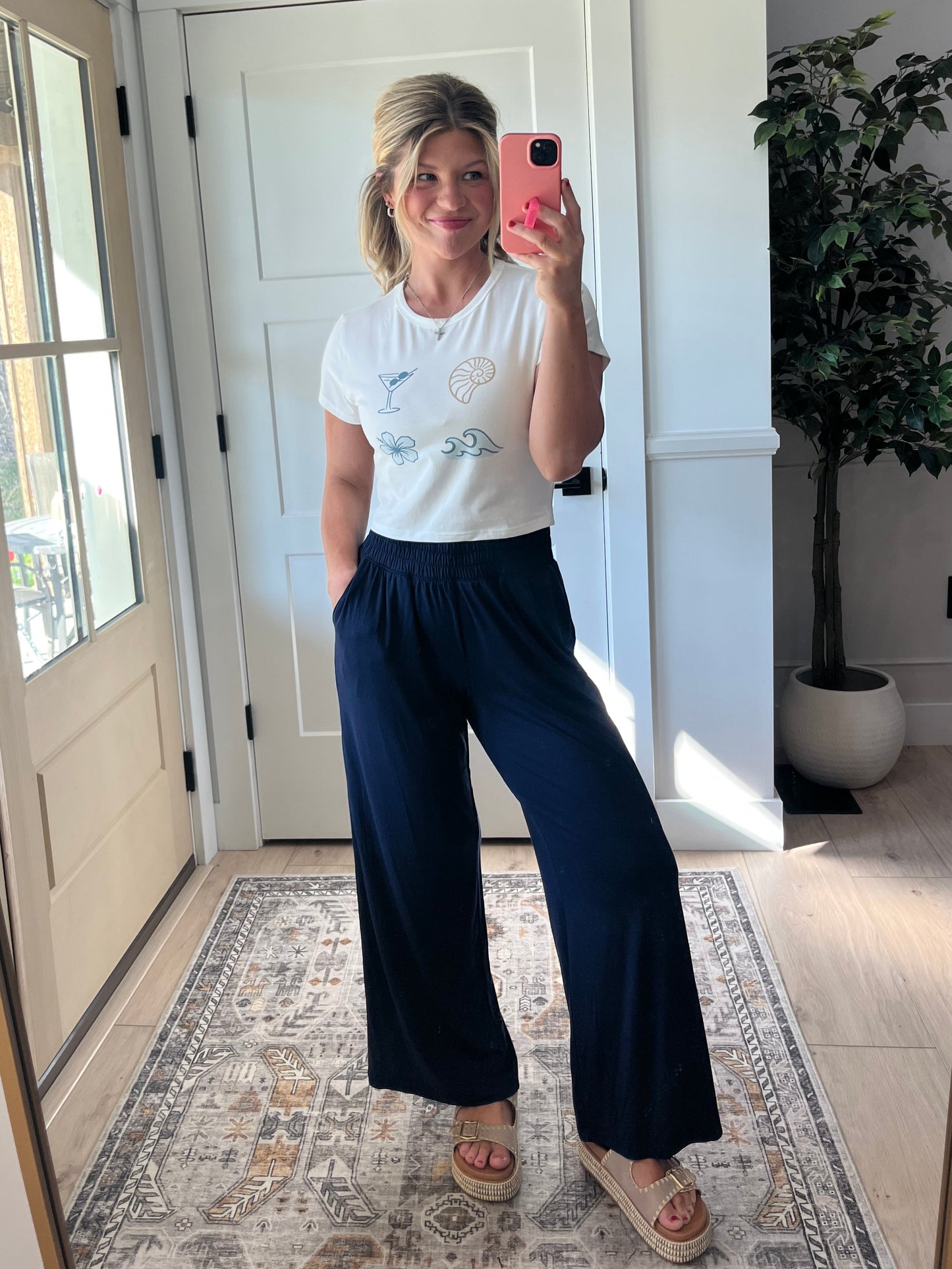 Breezy Viscose Pants - Navy
