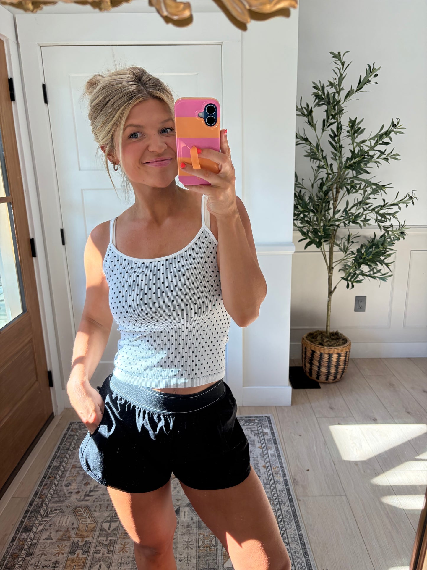 Honey Dot Cami - white & black
