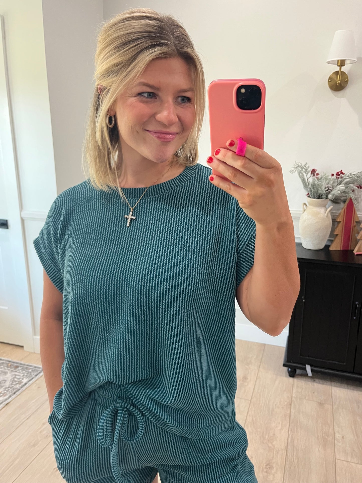 Teal Tide Ribbed Set