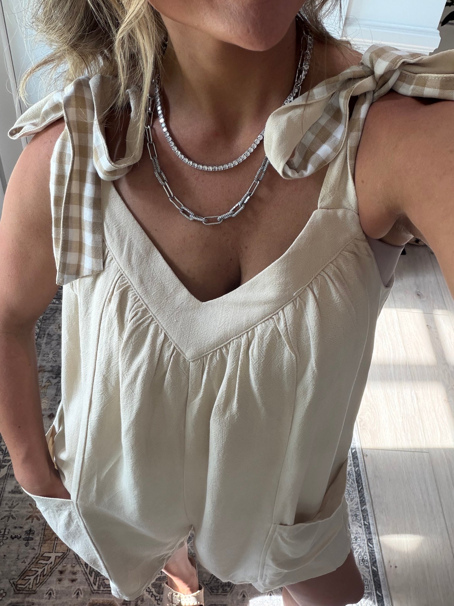 Gingham Bow Romper
