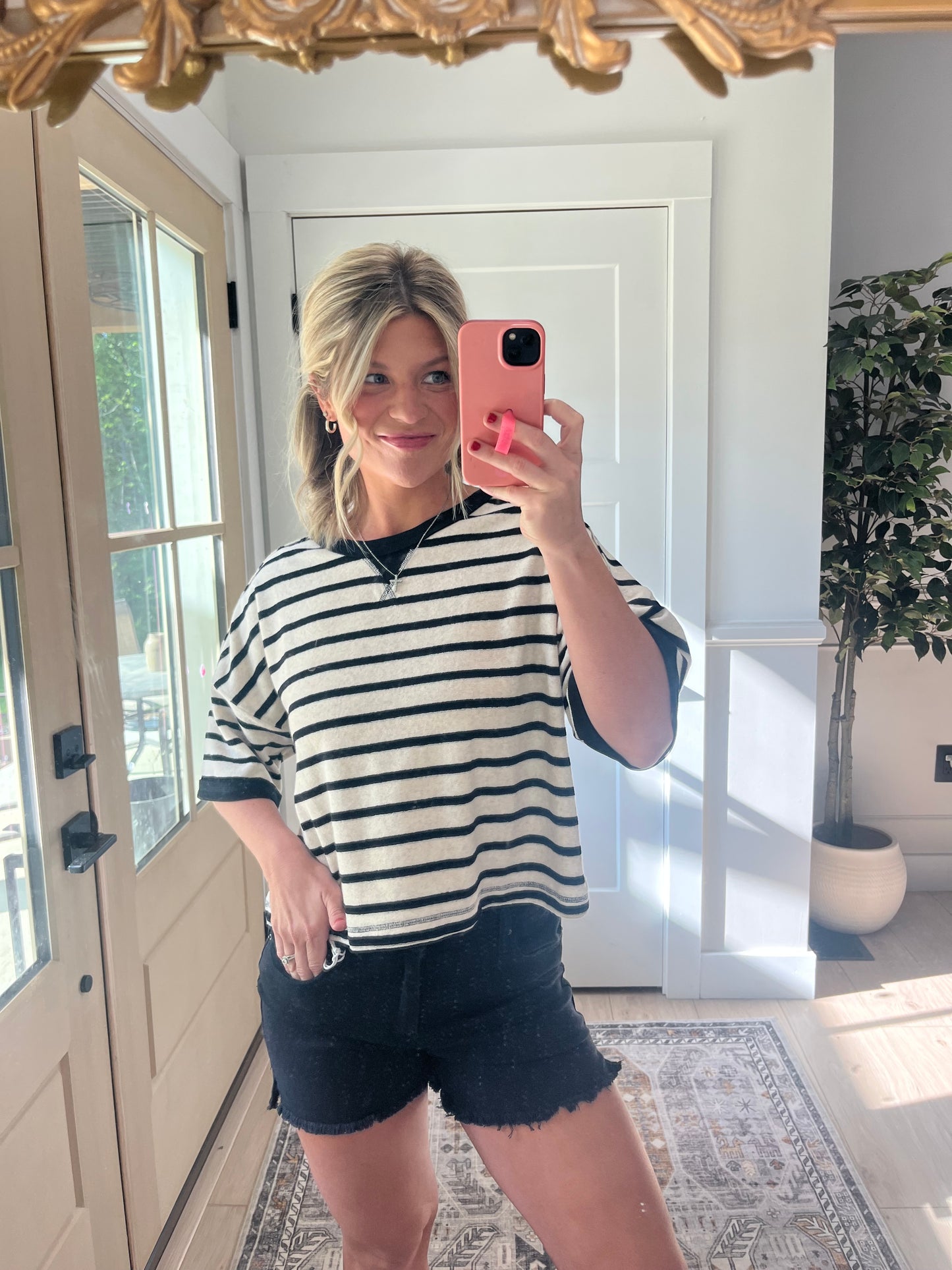 Terry Tee - Black & Ivory