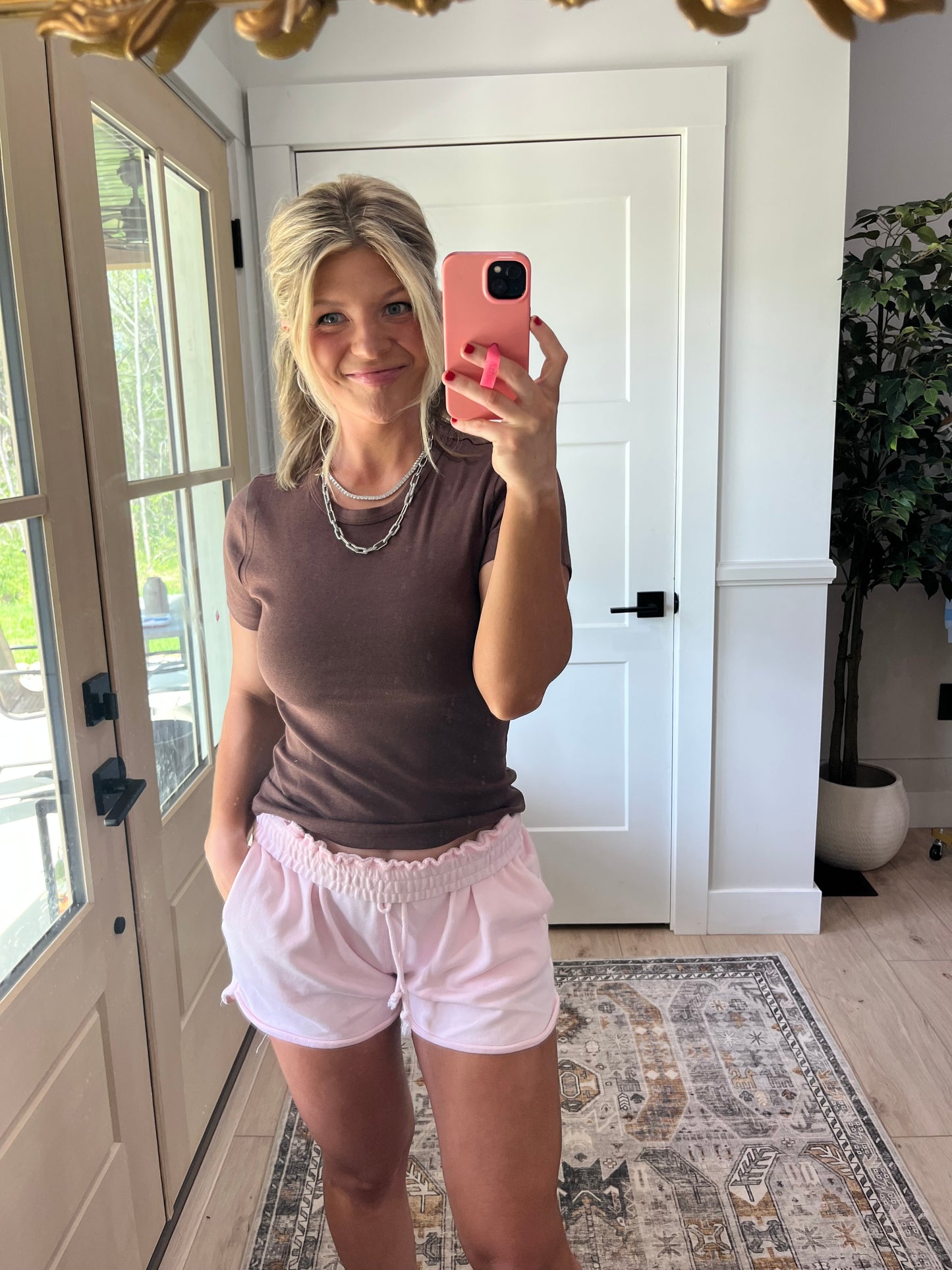 French Terry Lounge Shorts - baby pink