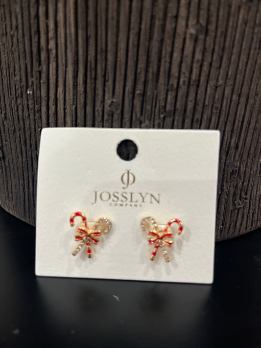 Candy Cane Bow Earrings
