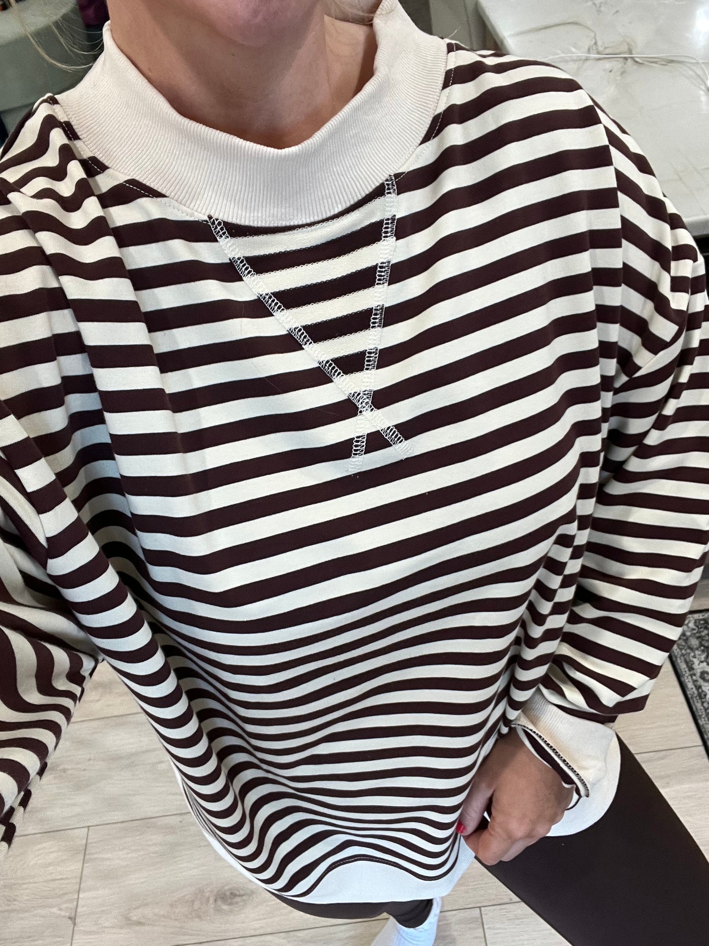 Cocoa Cream Mock Neck