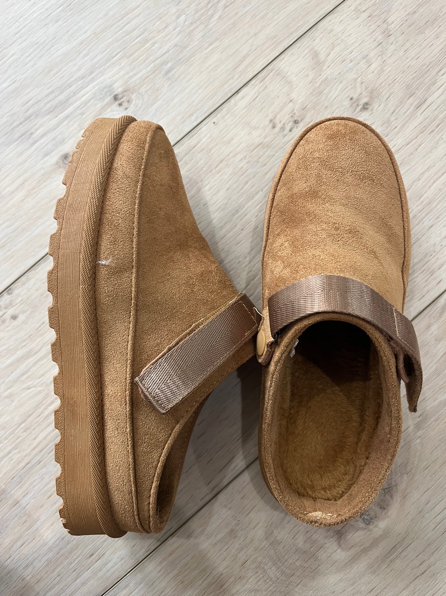 Faux Suede Strappy Clogs