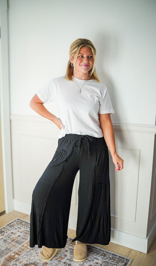 Coastal Knit Pants - Black