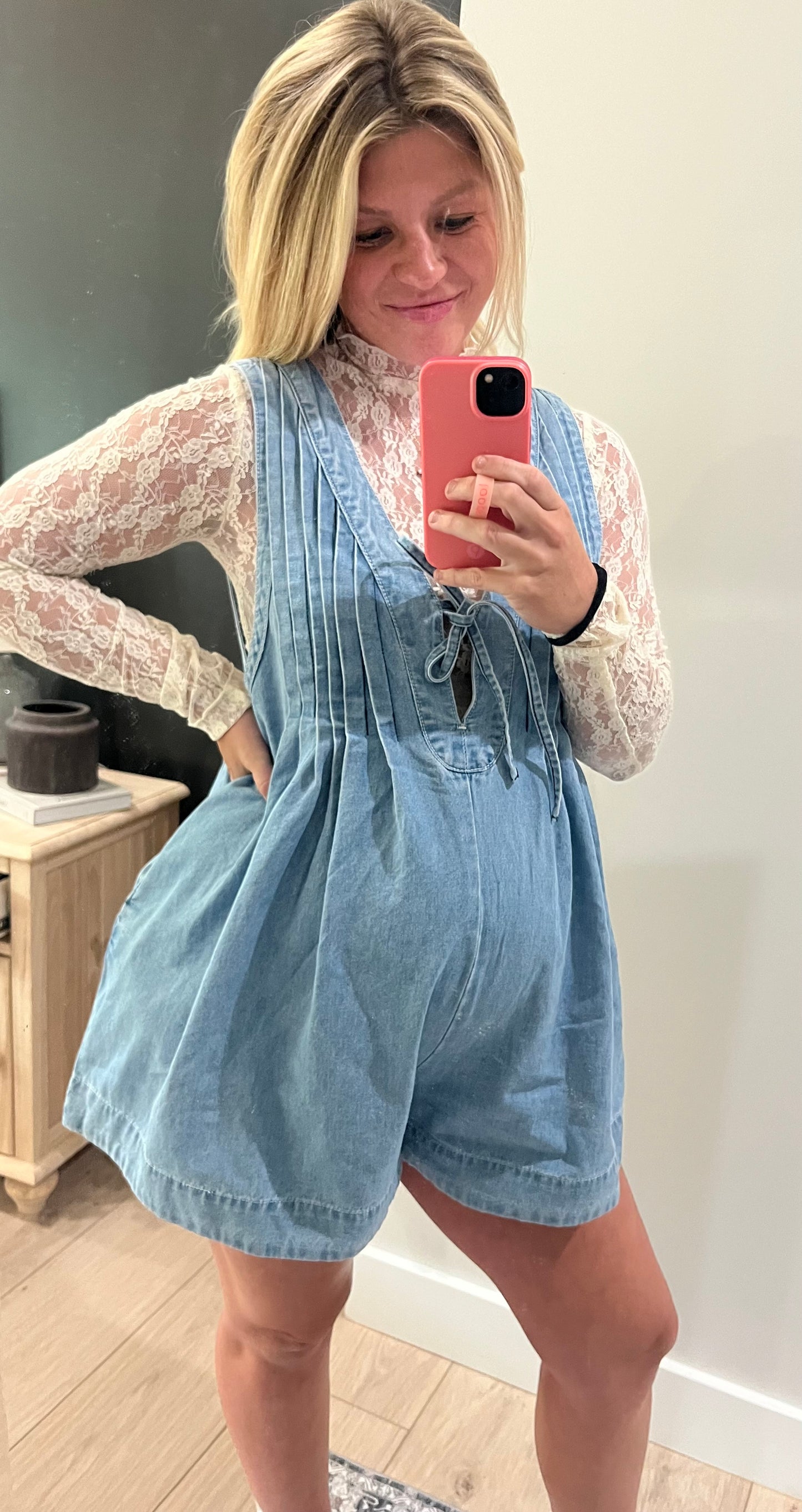 Short & Sweet Denim Romper