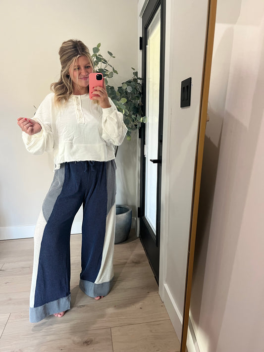 Golden Hour Wide Legs - Blue Colorway