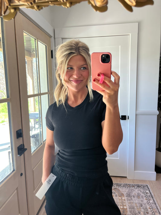 Freestyle Ribbed Tee - Black