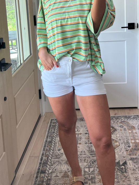 White Denim Shorts