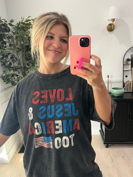 Love Jesus & America Too Tee