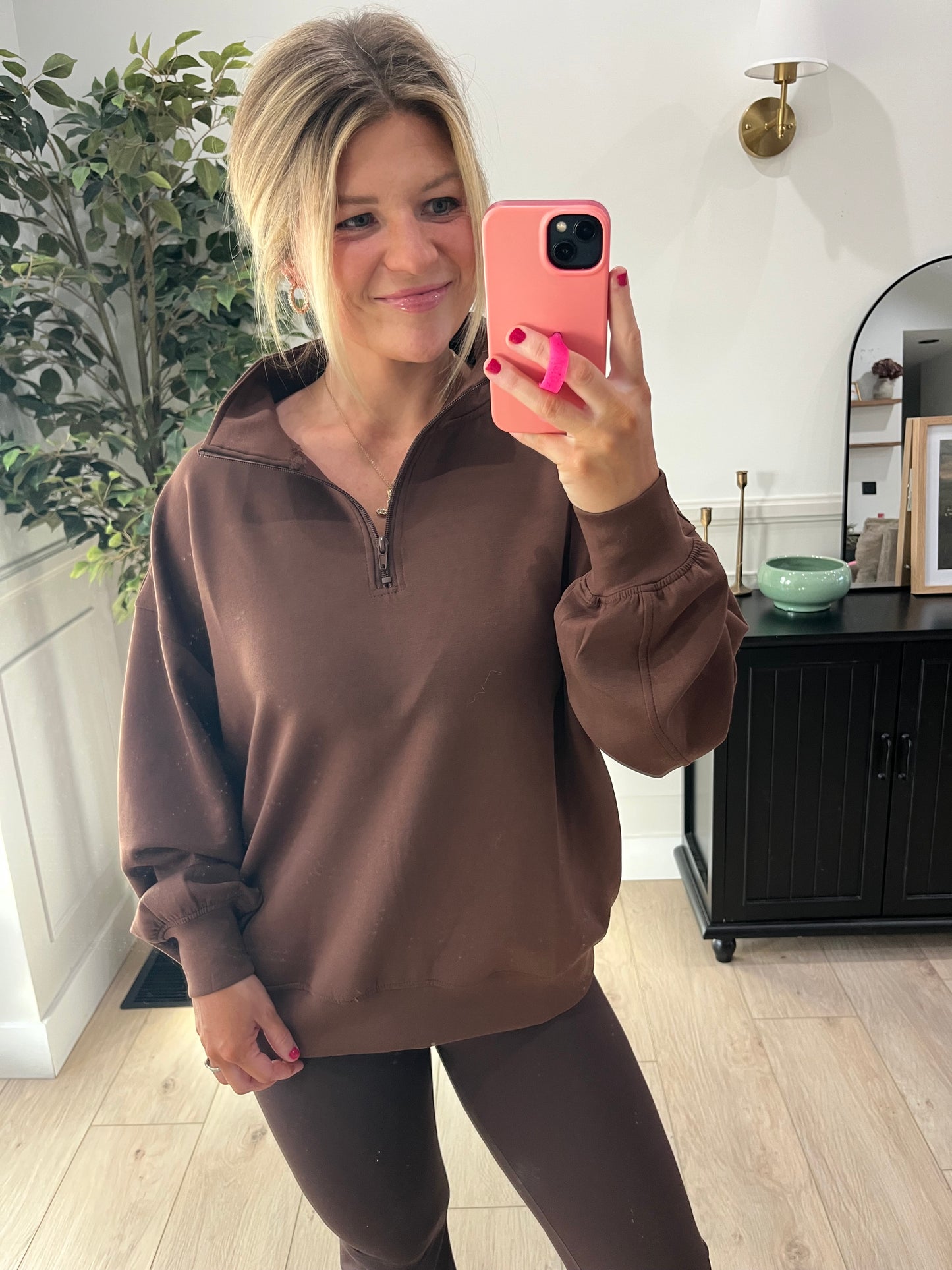 Chocolate Quarter Zip