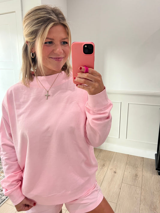 Cotton Candy Pink Mockneck