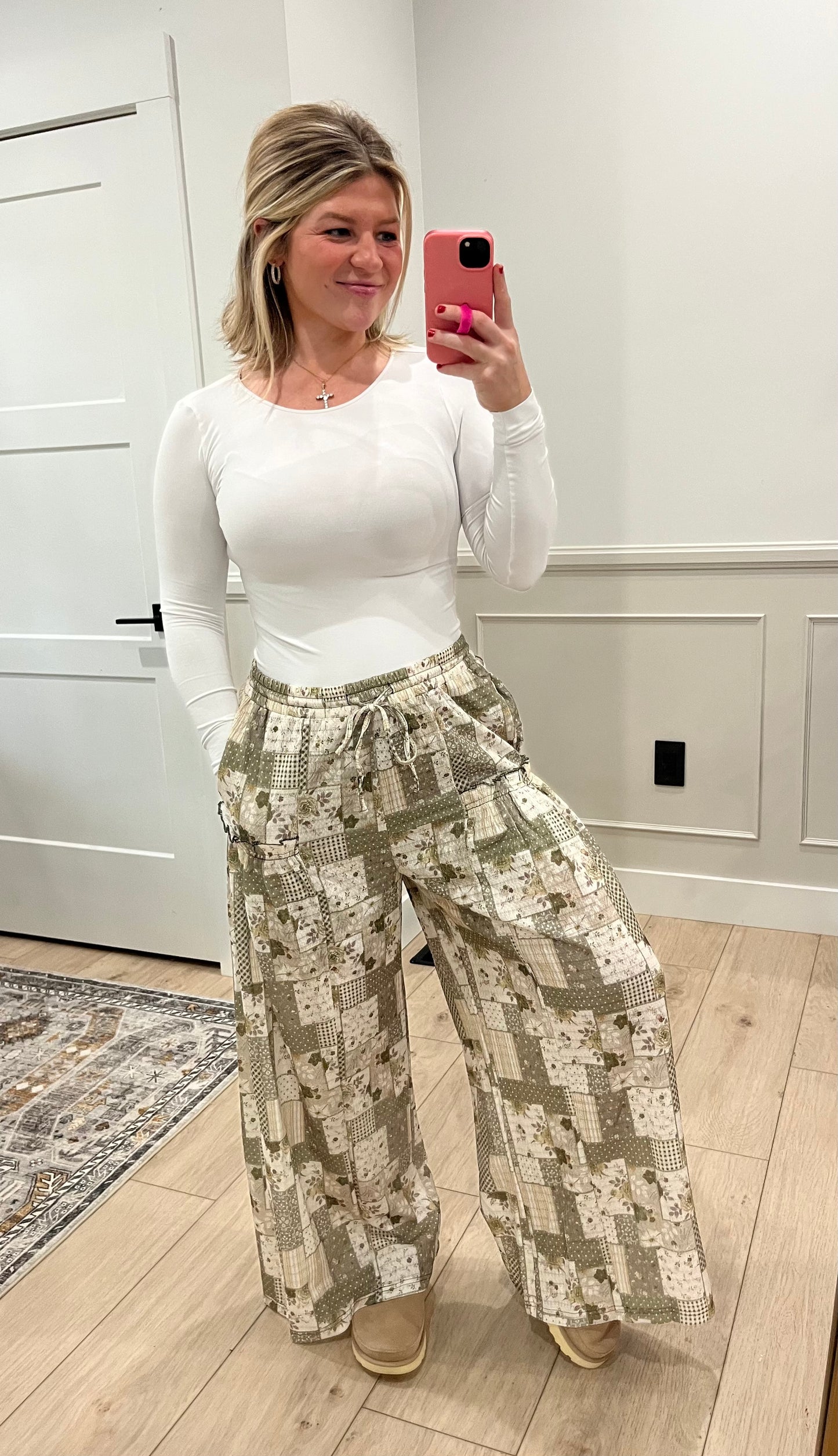 Modern Mosaic Wide Leg - Sage Colorway