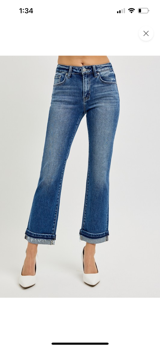 Risen Cuffed Ankle Jeans