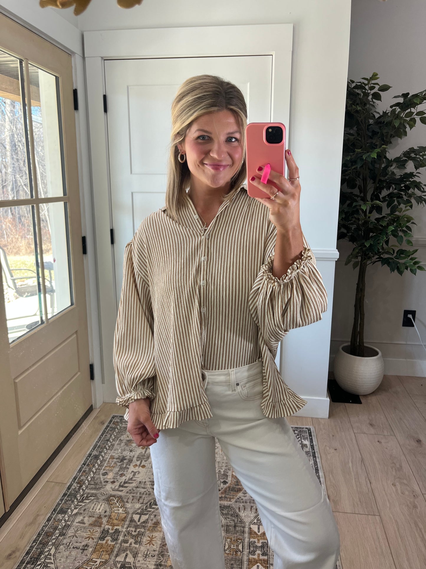 Latte Striped Top