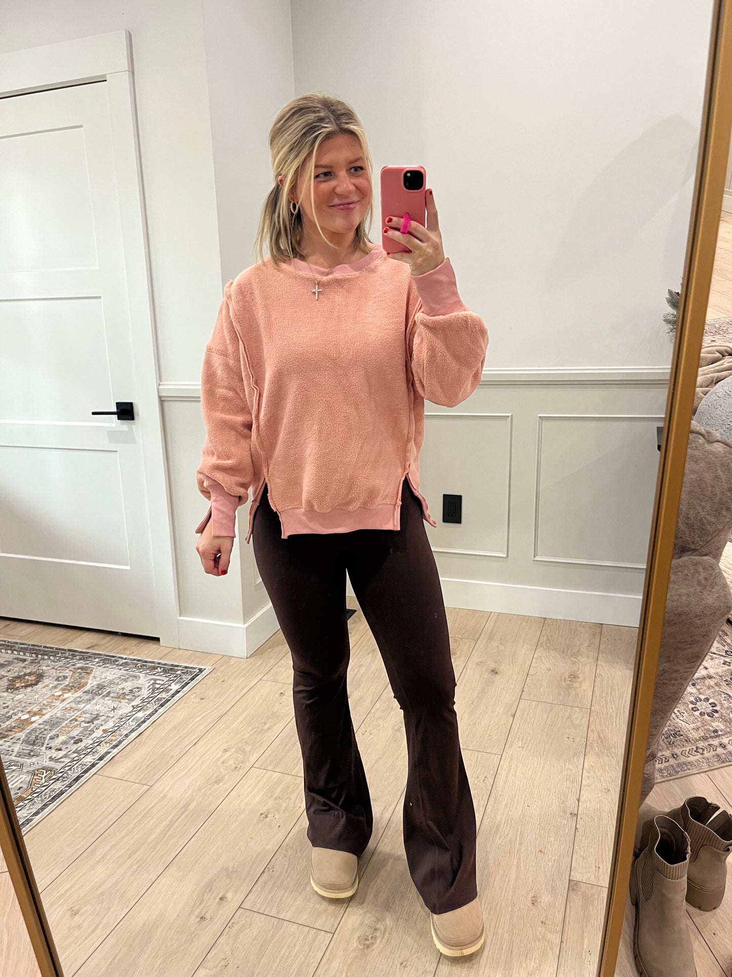 Salmon Teddy Pullover