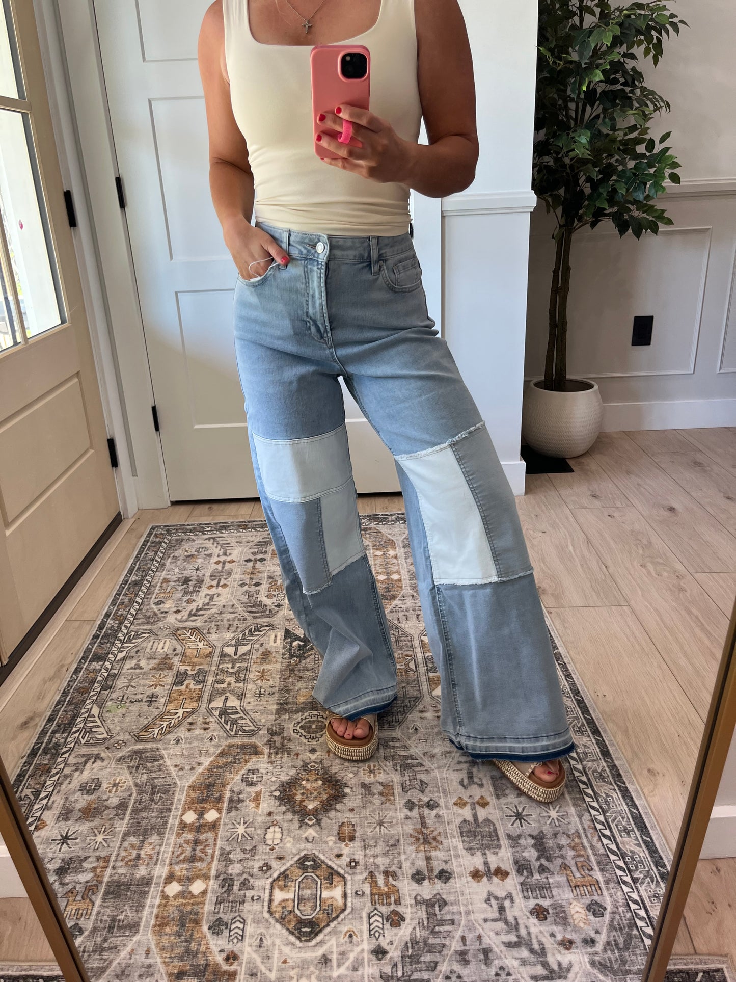 Comfort Stretch Patchwork Jeans