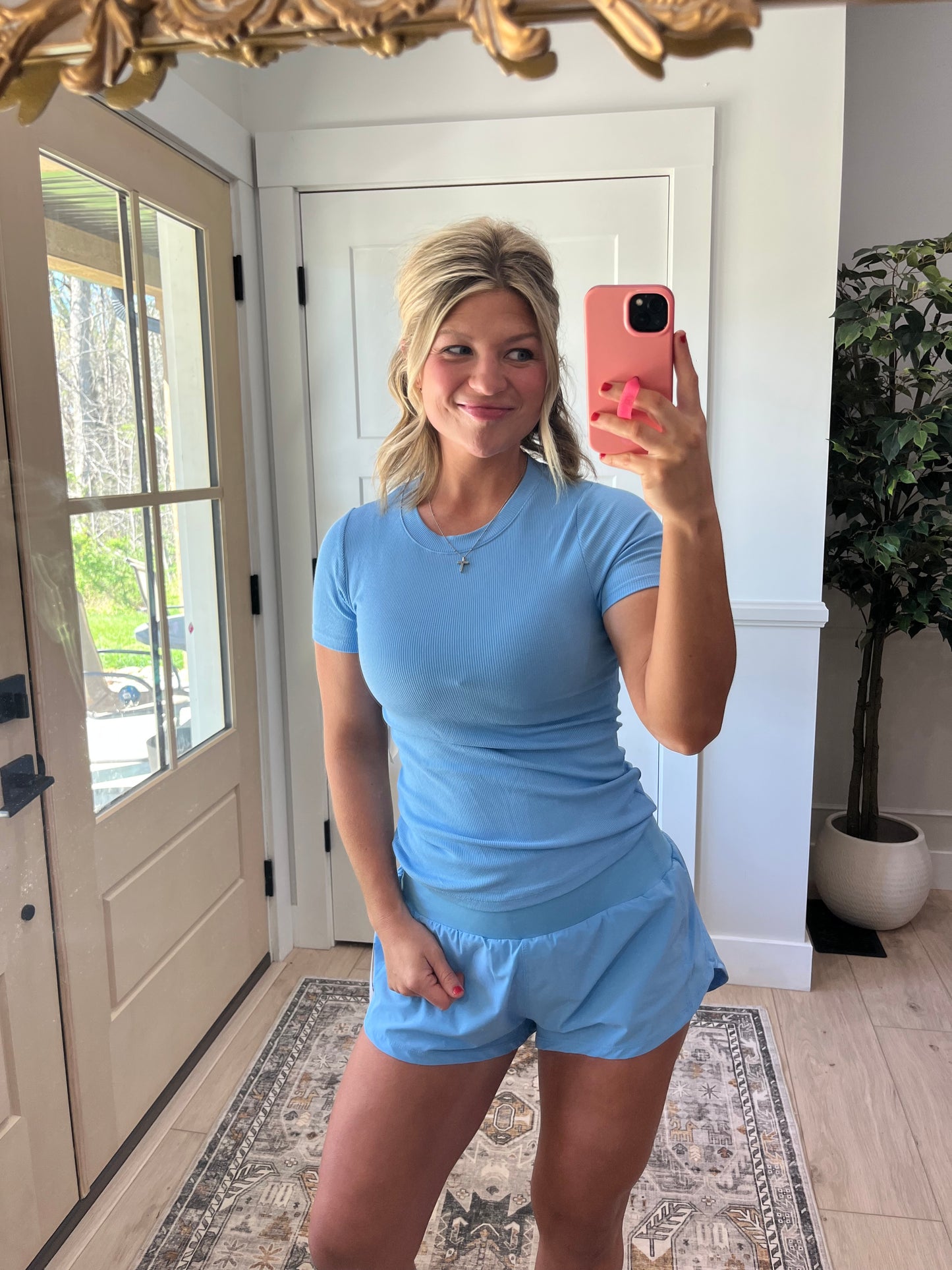 Freestyle Ribbed Tee - Denim Drift