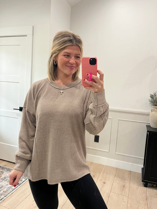 Atlanta Brushed Top - Mocha