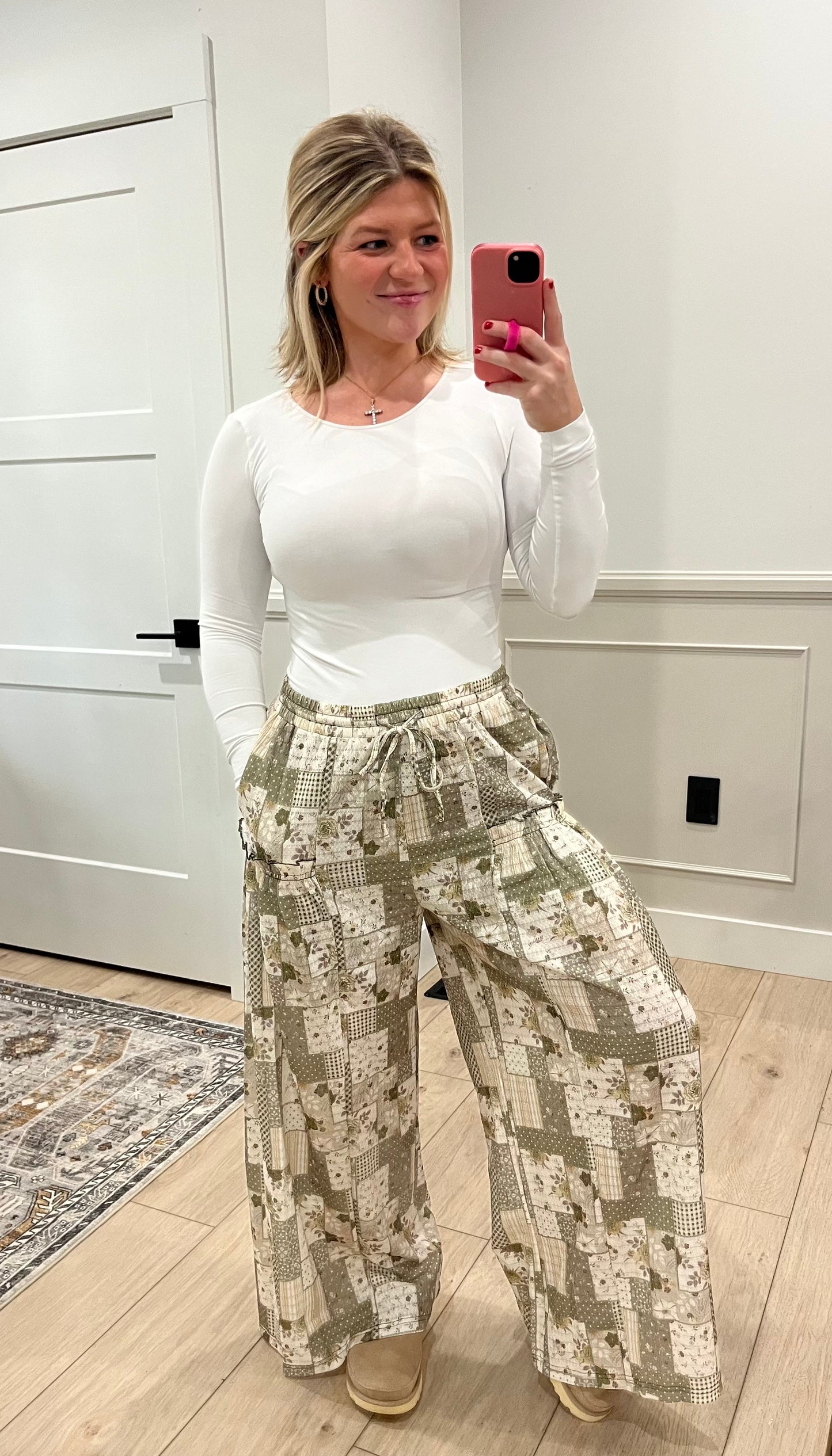 Modern Mosaic Wide Leg - Sage Colorway