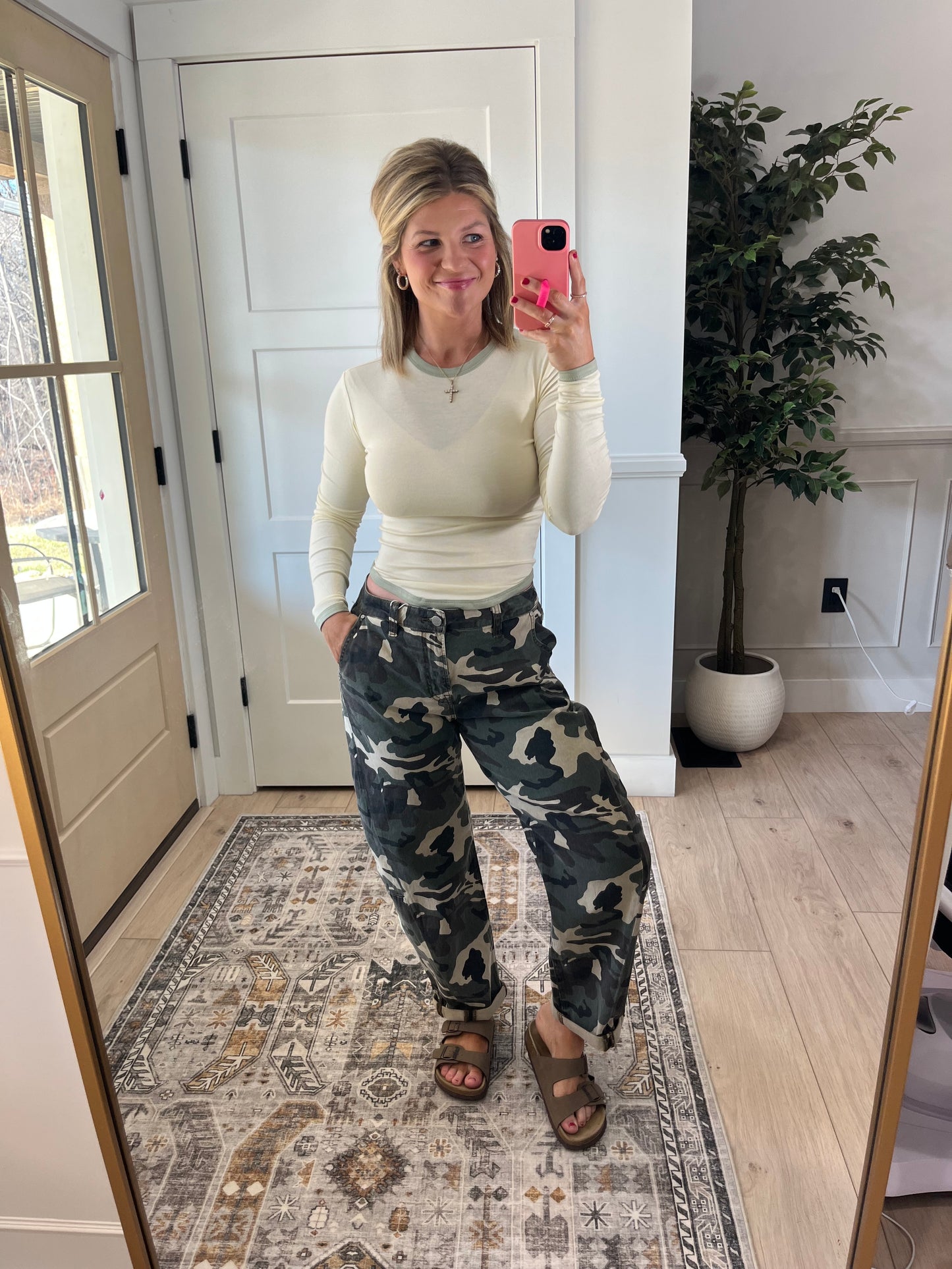 Contrast Sage Top