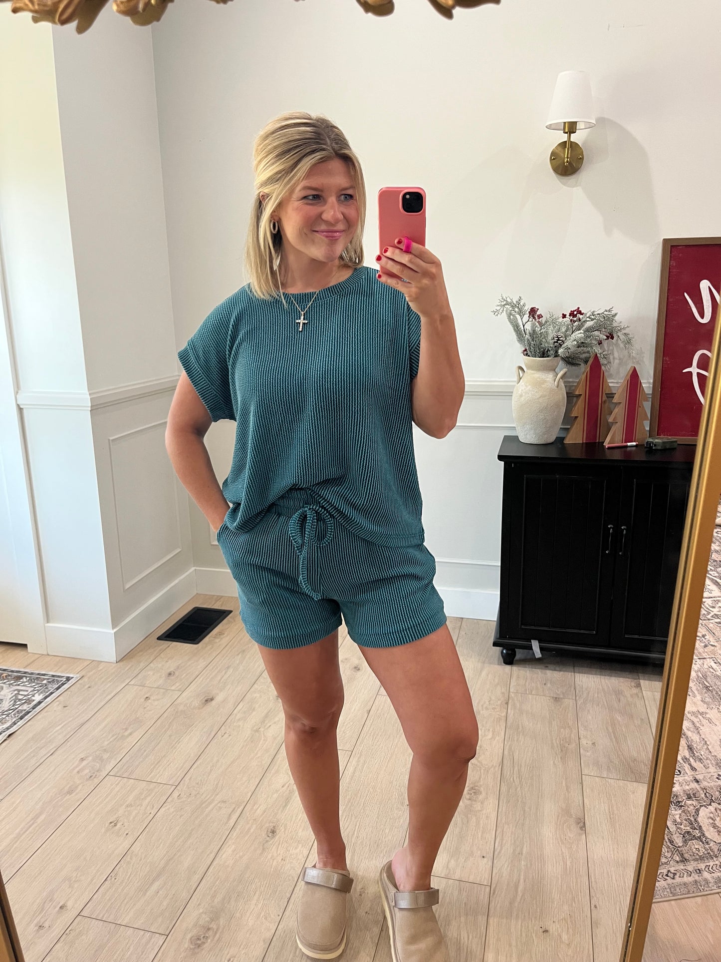 Teal Tide Ribbed Set