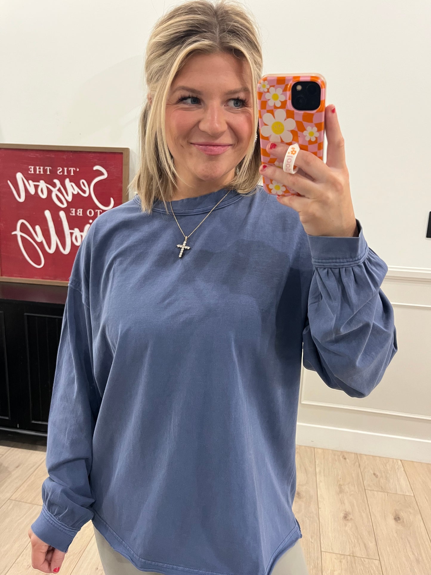 Cotton Crew - Denim Blue