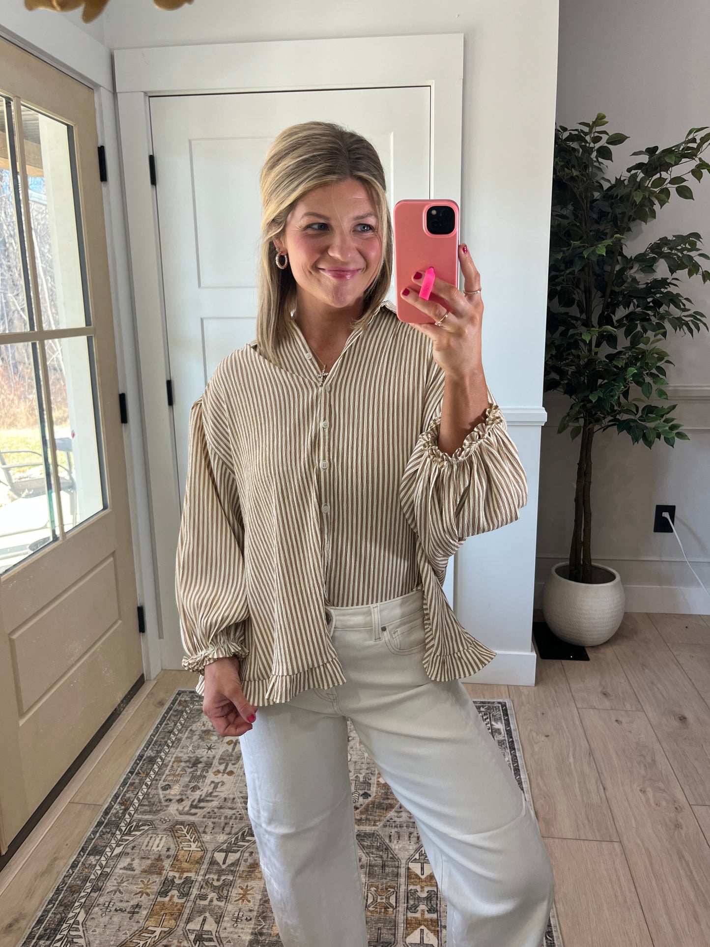 Latte Striped Top