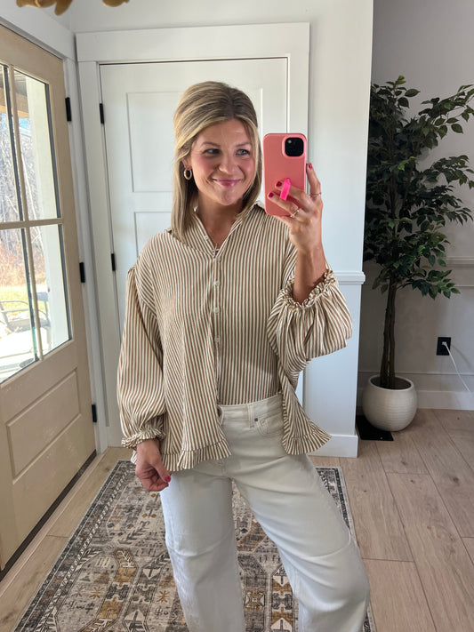 Latte Striped Top