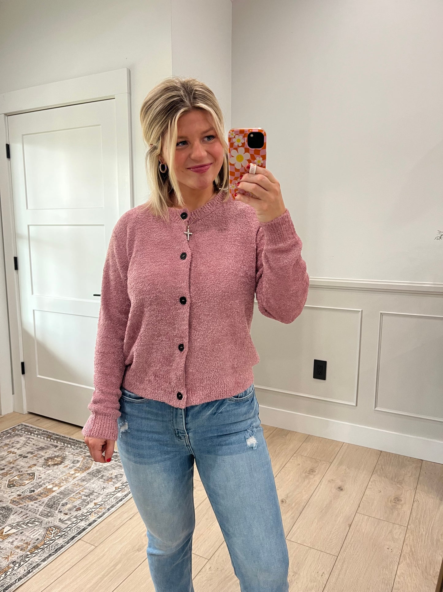 Everyday Slay Cardi - Light Rose