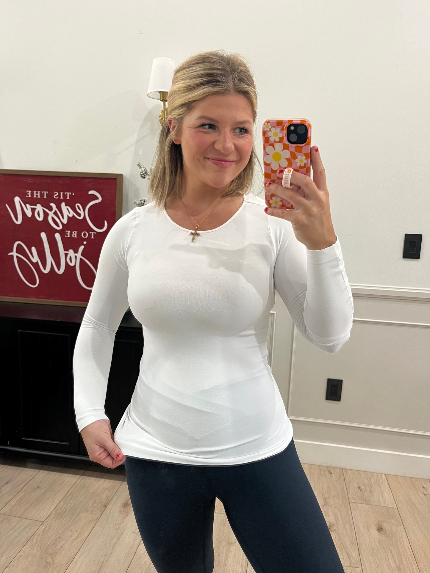 Core Essential Long Sleeve ‘Skim’ Crew - White