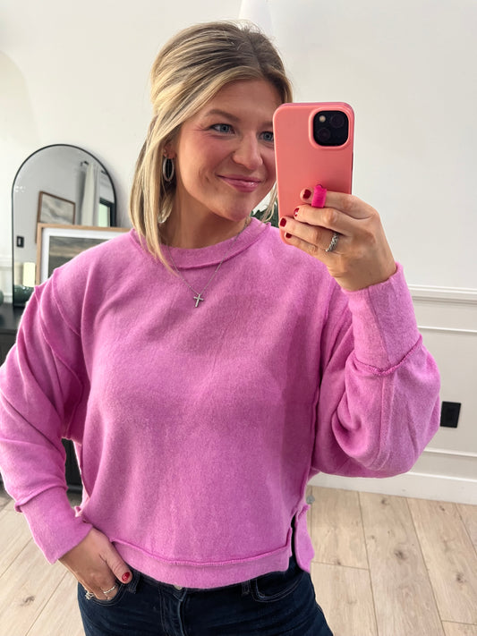 Chai Comfort Sweater - Magenta