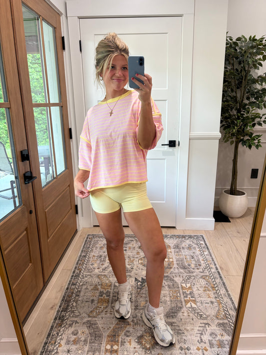 Happy Days Tee - Pink & Yellow