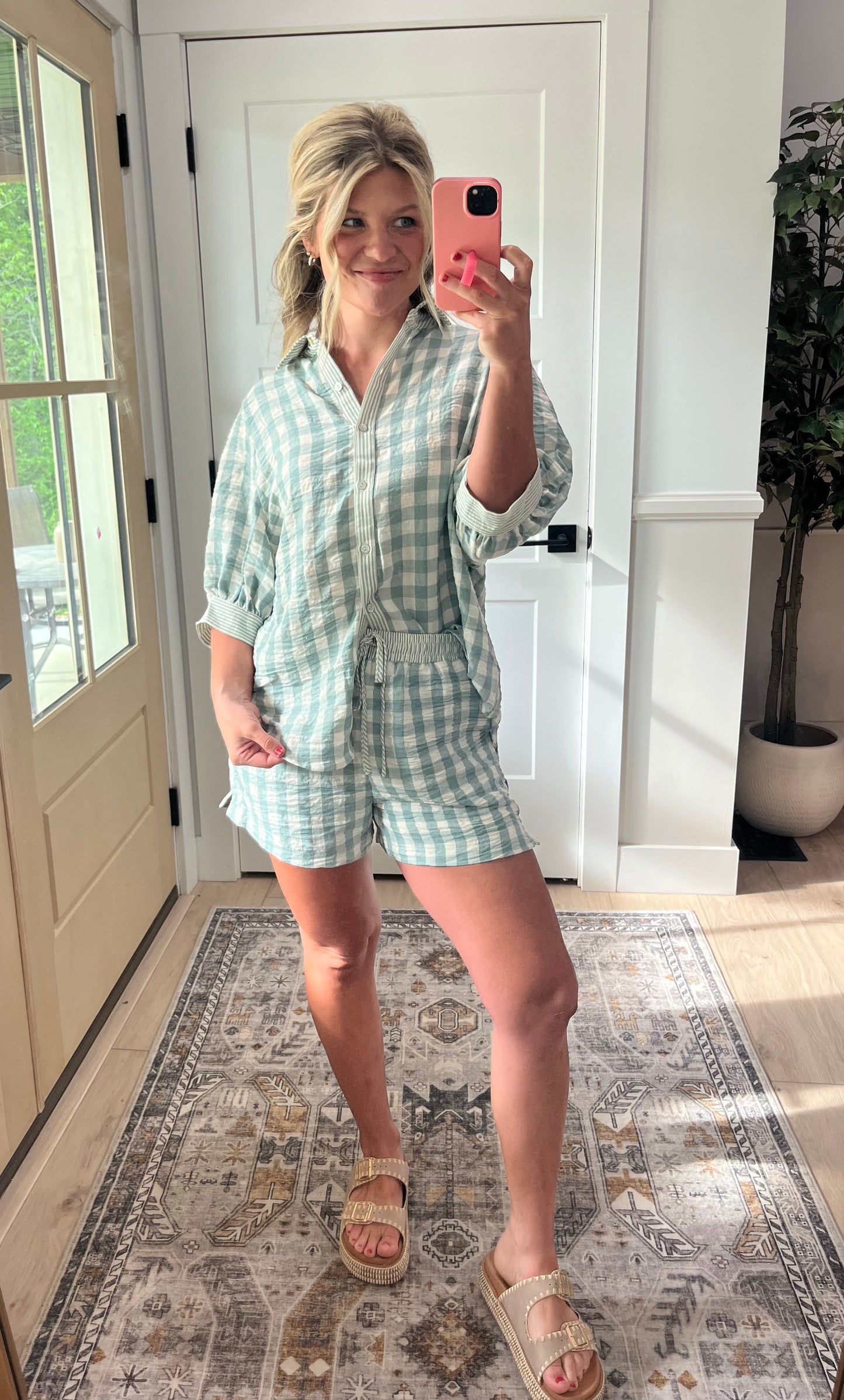 Sage Picnic Gingham Set