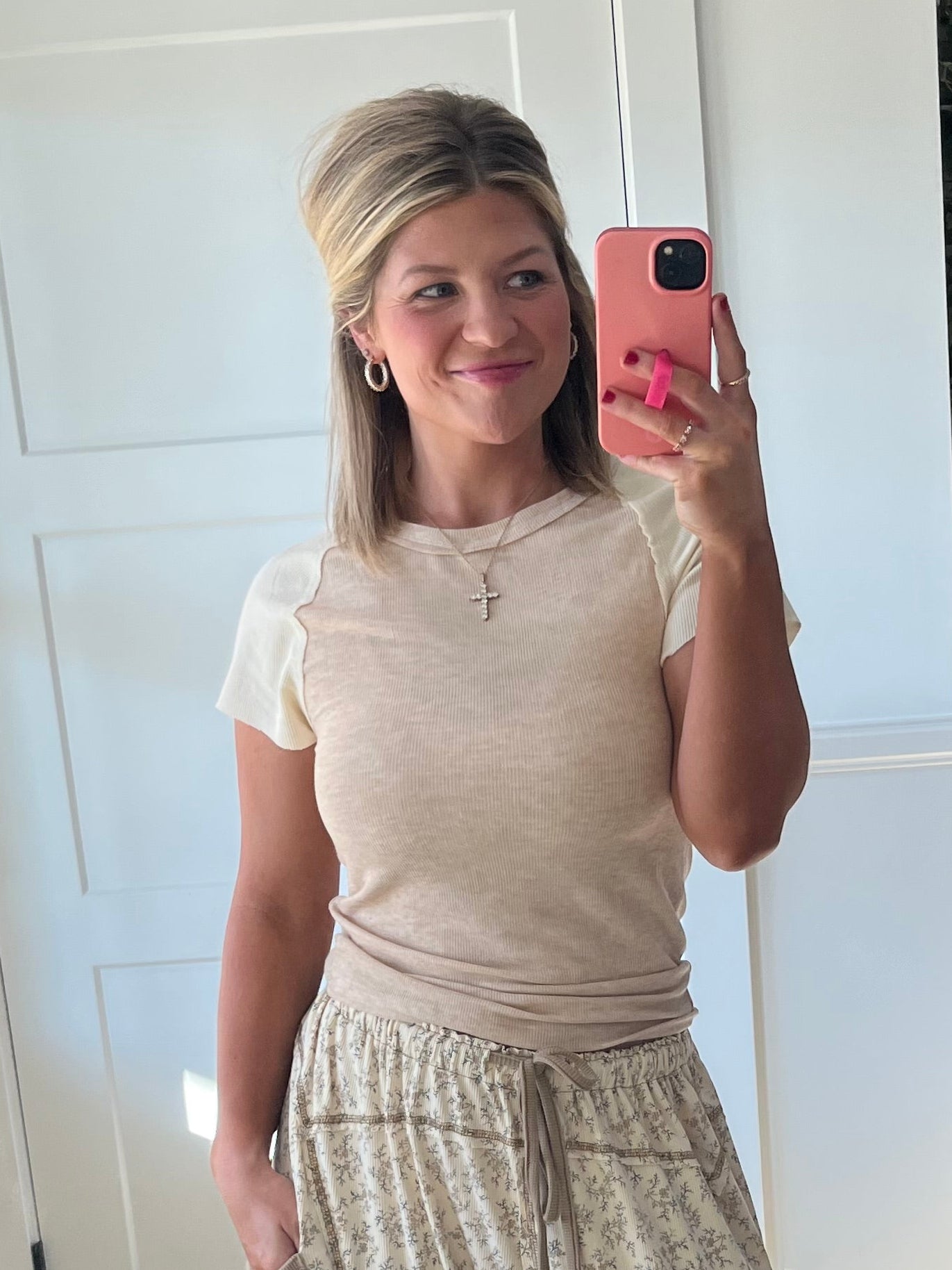 Contrast Ribbed Tee