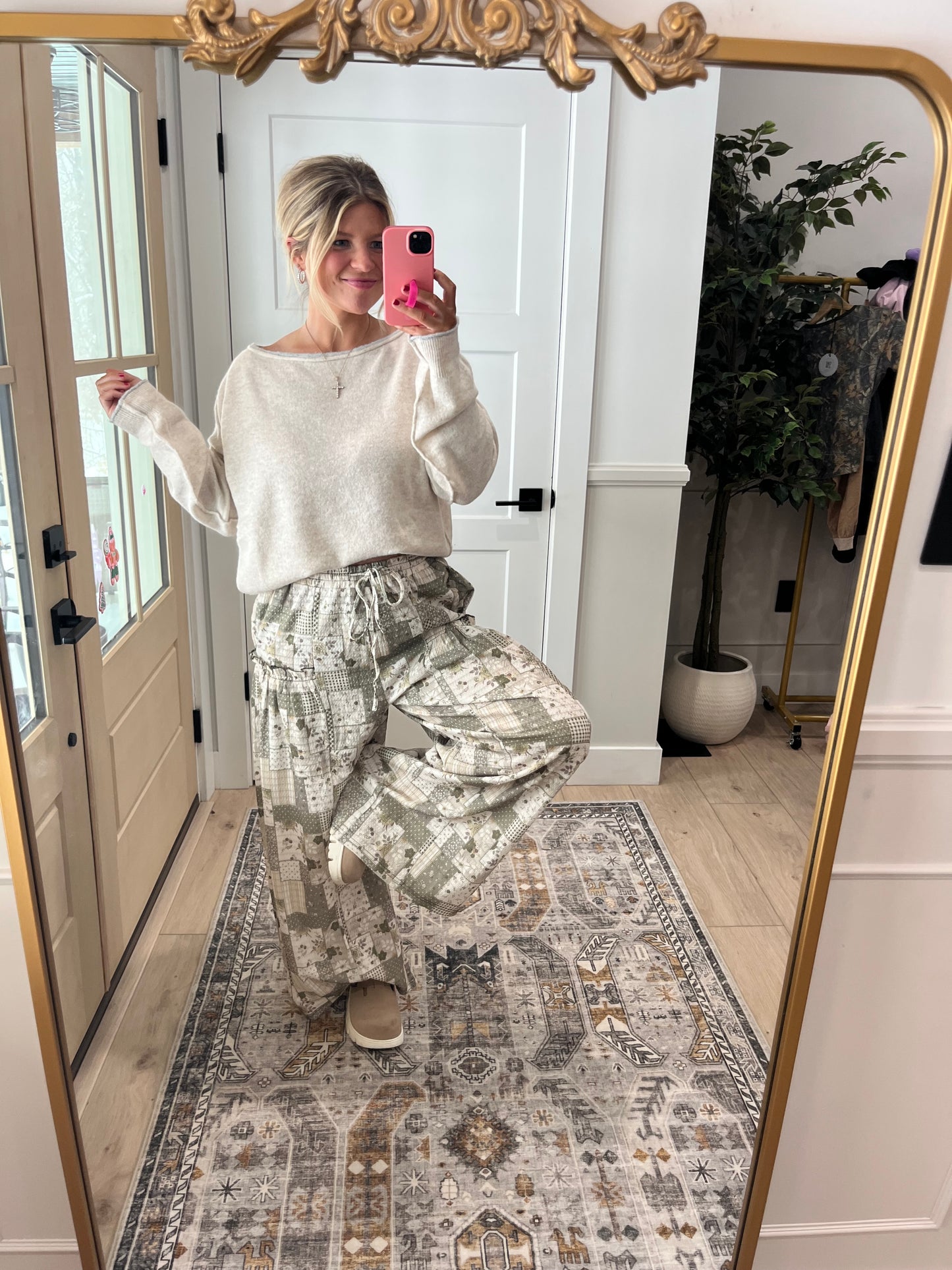 Modern Mosaic Wide Leg - Sage Colorway