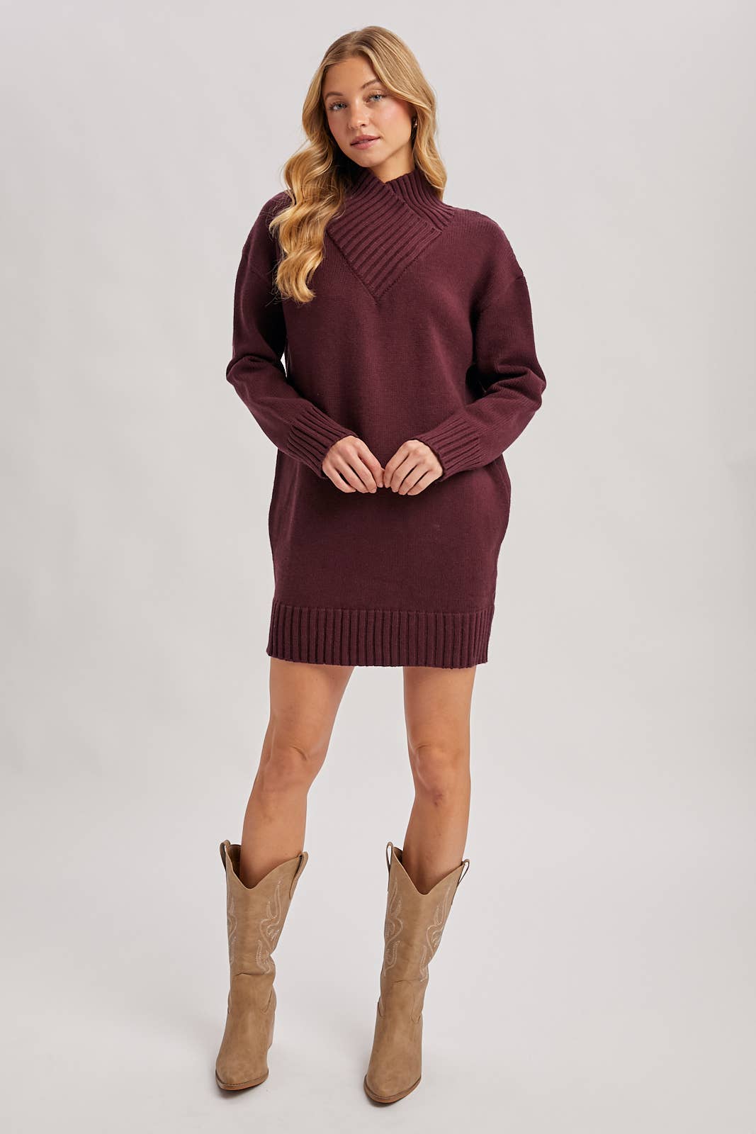 Burgundy Bliss Sweater Dress