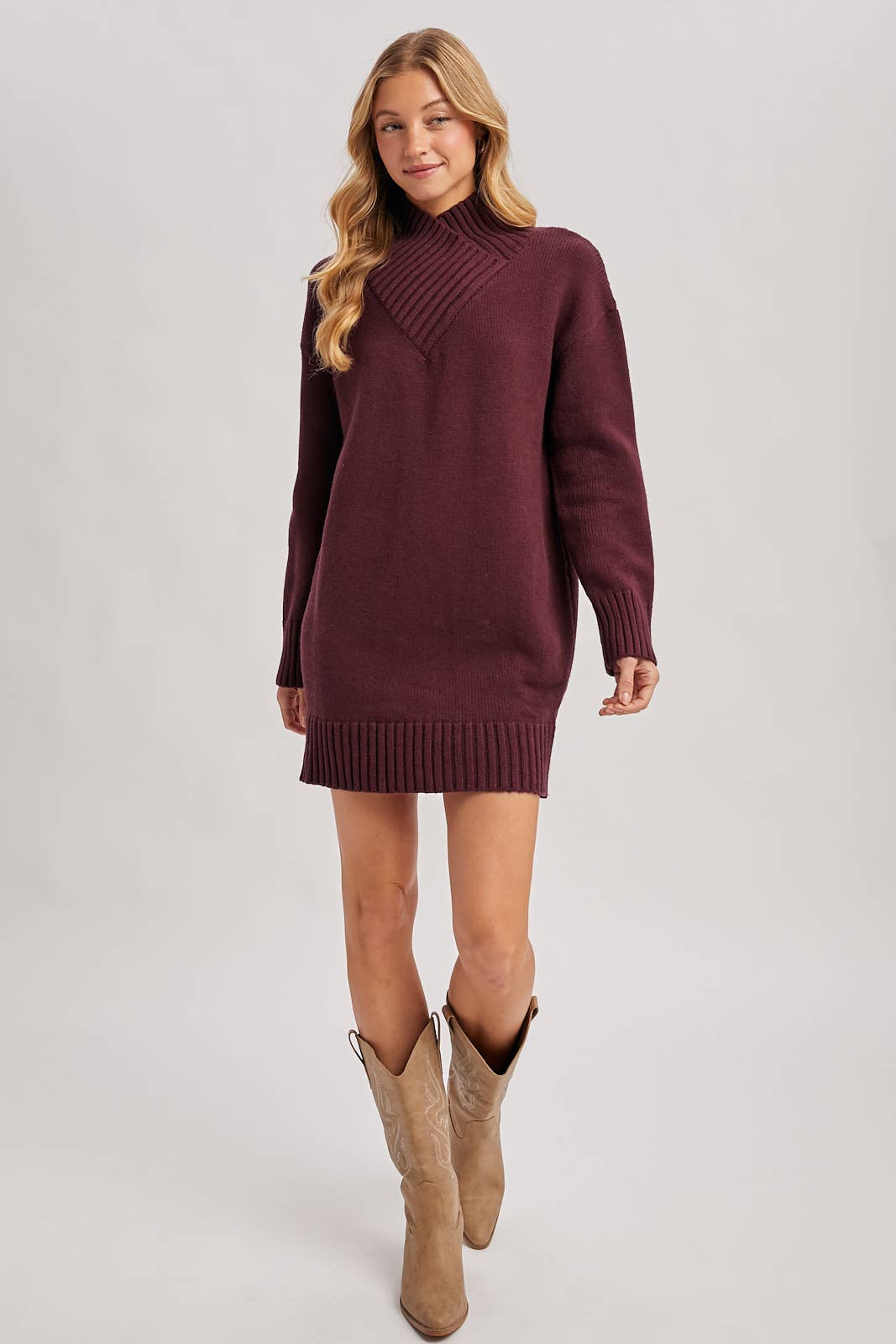 Burgundy Bliss Sweater Dress