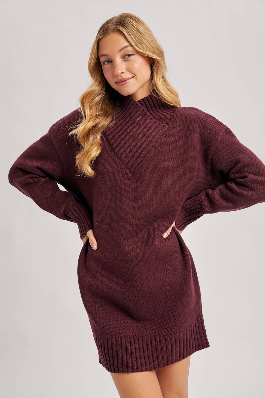 Burgundy Bliss Sweater Dress